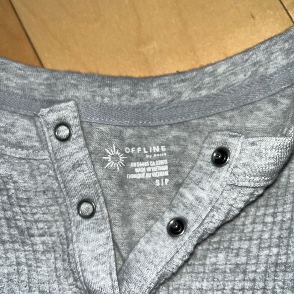 Offline Gray Long Sleeve Henley Top - Picture 2 of 7